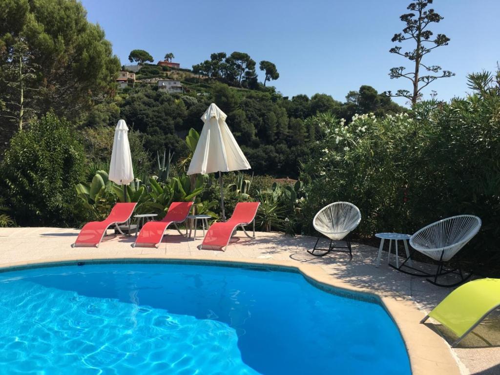 Villa Les Yuccas - Pool - Sea View Cagnes-sur-Mer Exterior foto